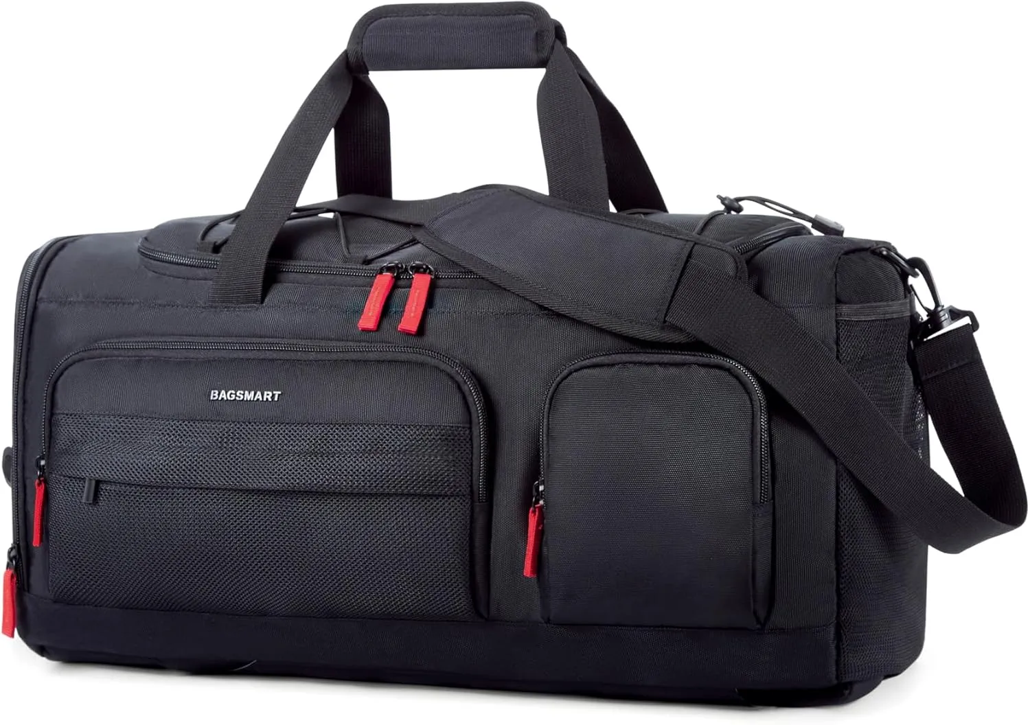 BAGSMART Large Gym Bag for Women & Men, 63L Sports Travel Duffel Bag with 15.6" Laptop CompartmentCarry On Weekender Bag for Airplane,Workout Overnight Backpack for Travel,Black