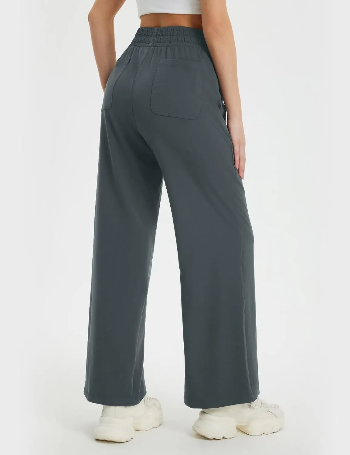 baleaf Women's Hiking Pants Travel Wide Leg Pants with Pockts UPF 50  Loose Lightweight Water Resistant Work