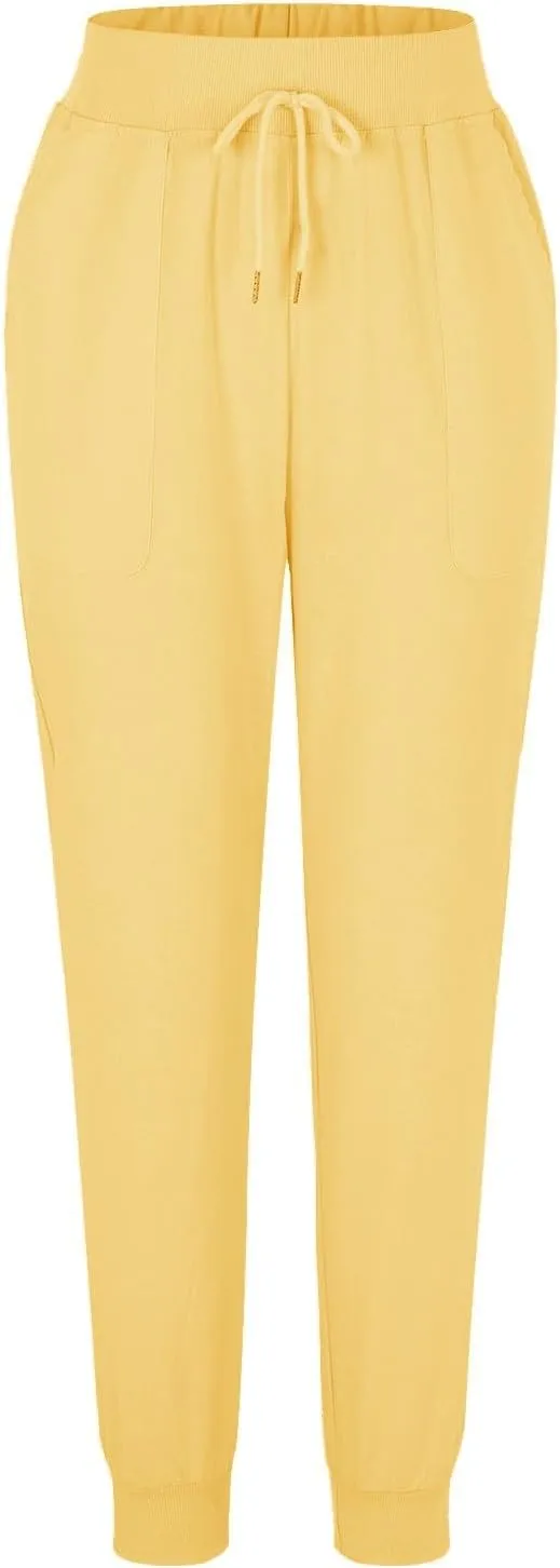 Barrel Pants for Women Winter Nice Business Capris with Pockets Fleece Lined Elastic Waist