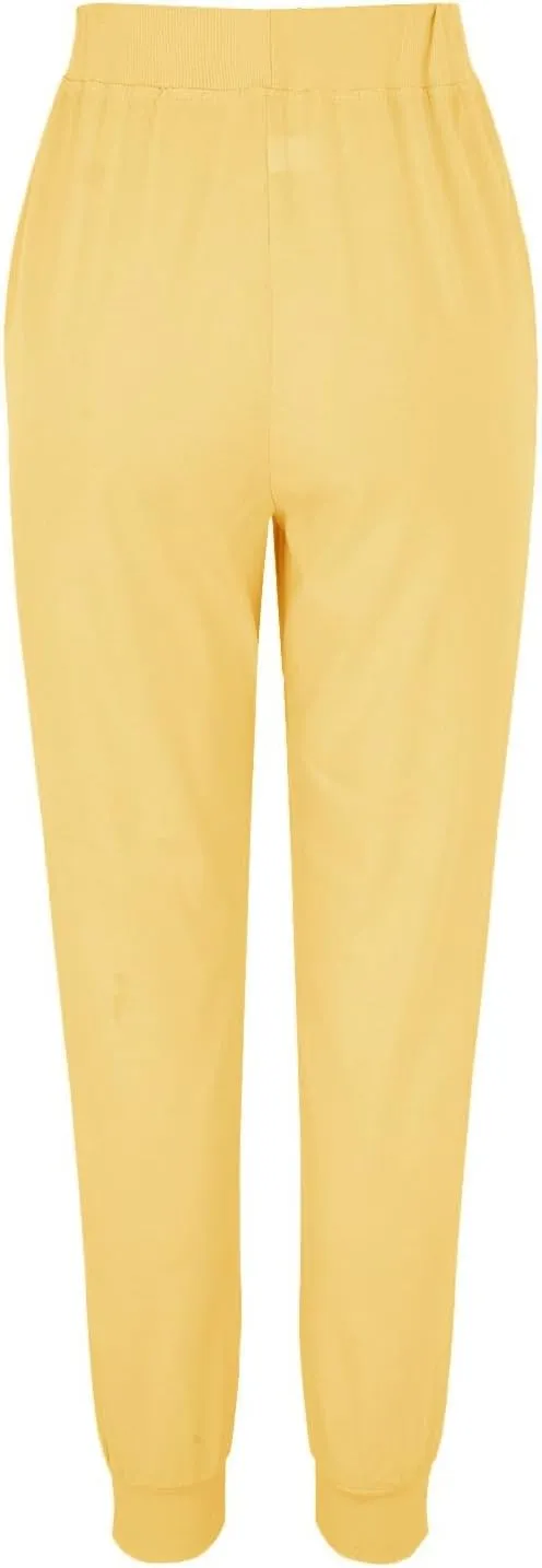 Barrel Pants for Women Winter Nice Business Capris with Pockets Fleece Lined Elastic Waist