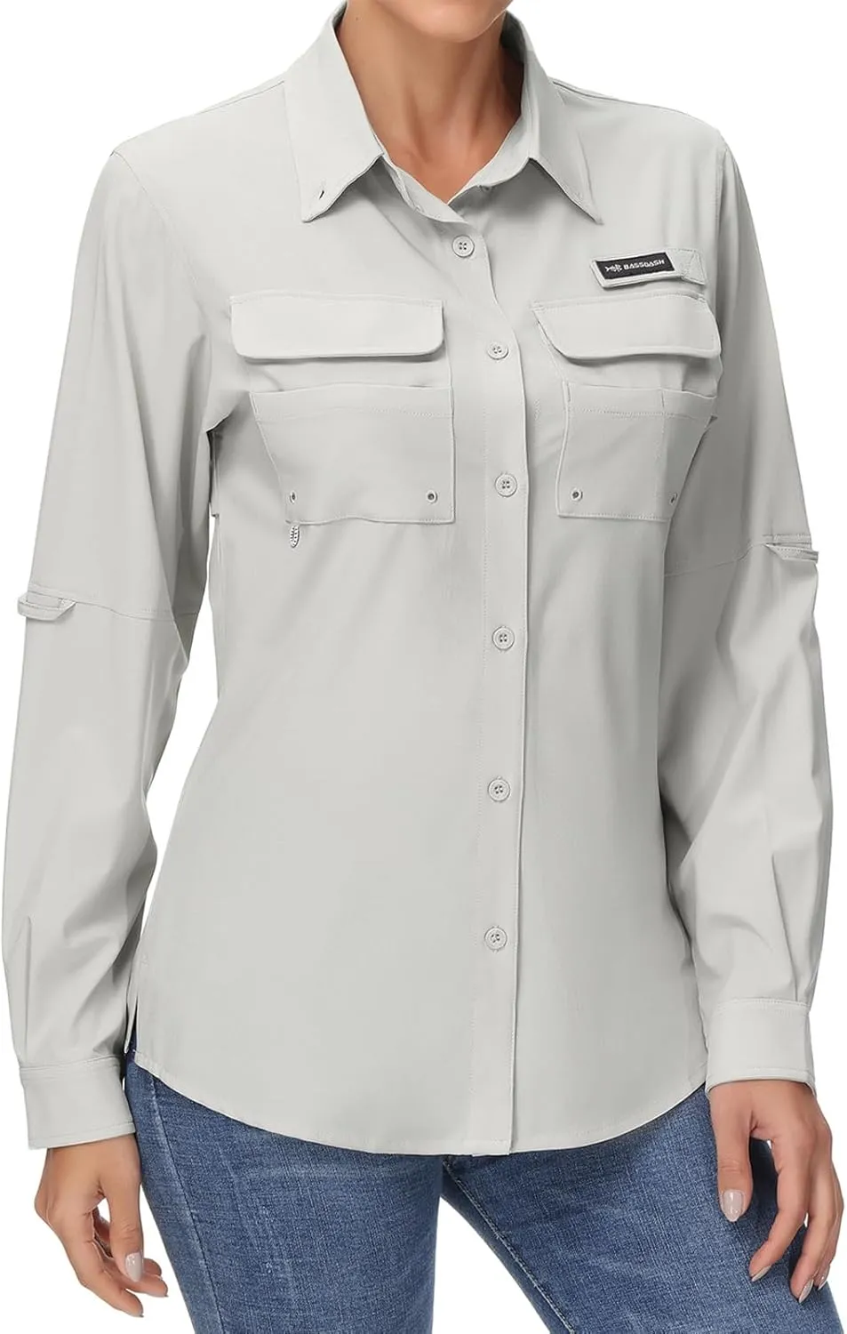 BASSDASH Women's UPF 50 Long Sleeve Fishing Hiking Button Down Shirt Performance Quick Dry FS21W