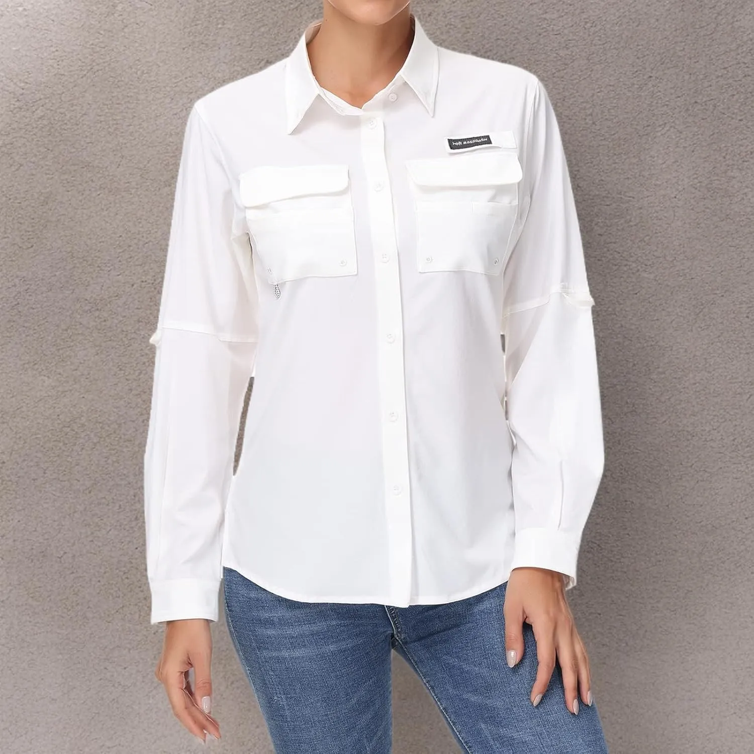 BASSDASH Women's UPF 50 Long Sleeve Fishing Hiking Button Down Shirt Performance Quick Dry FS21W