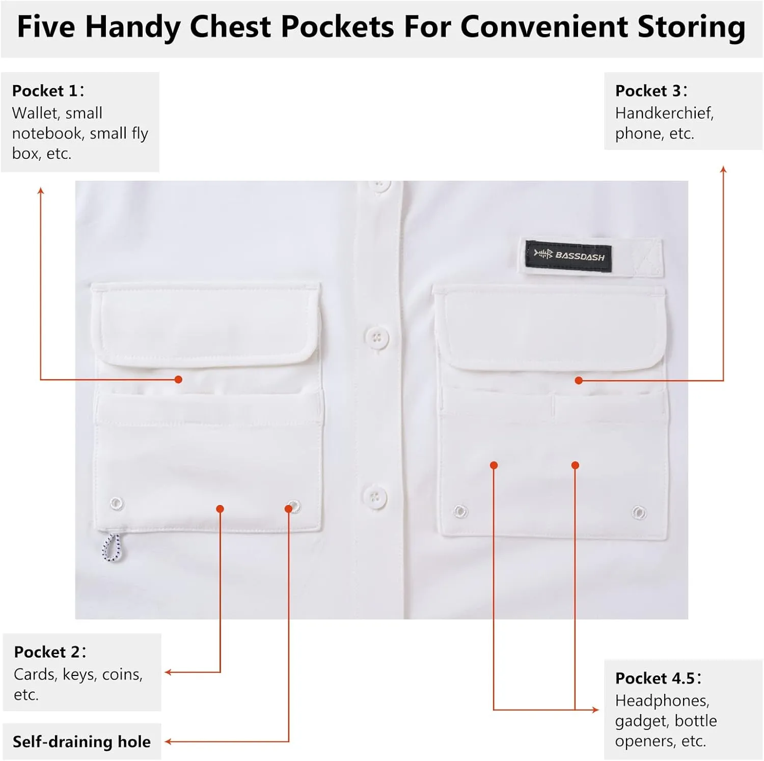 BASSDASH Women's UPF 50 Long Sleeve Fishing Hiking Button Down Shirt Performance Quick Dry FS21W