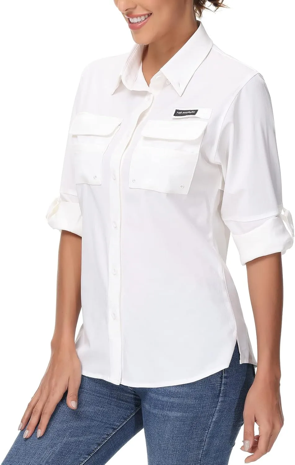 BASSDASH Women's UPF 50 Long Sleeve Fishing Hiking Button Down Shirt Performance Quick Dry FS21W