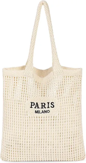 Beach Bags for Women - Straw Bag with Zipper, Soft Woven beach bag, Casual Straw Shoulder Bag for Daily Use
