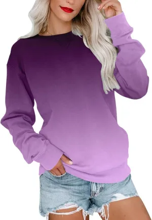 BeadChica Womens Casual Crewneck Sweatshirt Long Sleeve Tops Cute Pullover Loose Fit