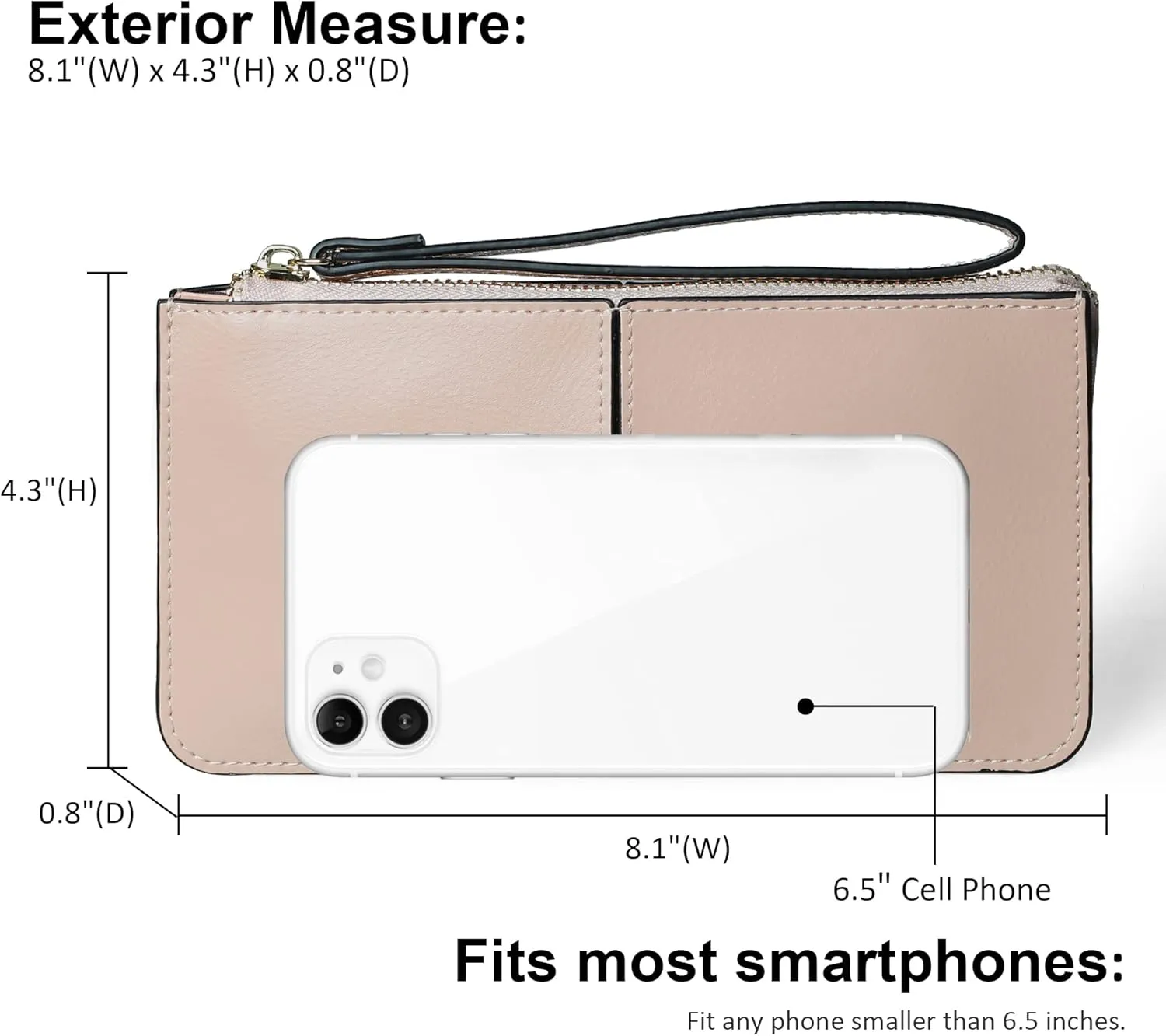befen Genuine Leather Wristlet Clutch for Women Ultra-Slim Ladies Credit Card Holder Wallet Purses with RFID Protection