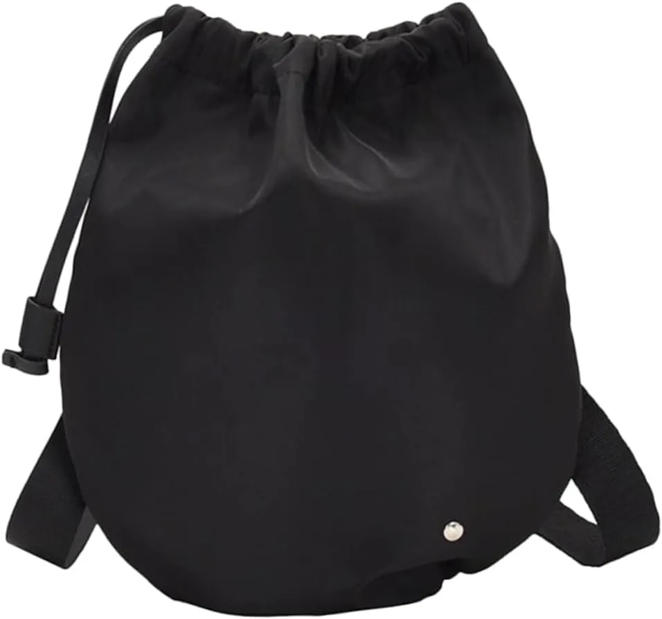 BESPORTBLE Elegant Oxford Fabric Women's Crossbody Bag Drawstring Bucket Style Messenger Bag for Daily Use Shopping Traveling (black)