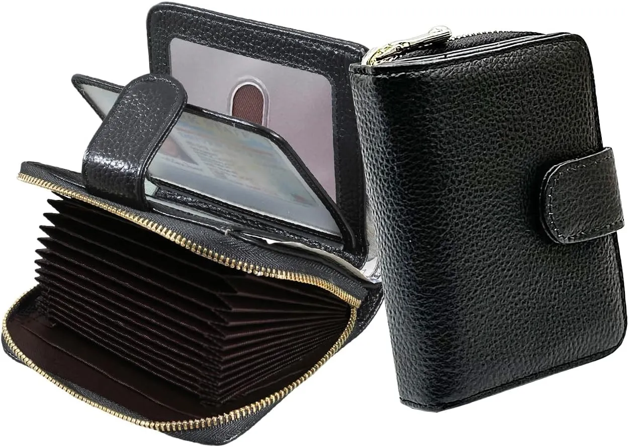 Beurlike Women's RFID Credit Card Wallet Organizer Case Leather Ladies Small Security Card Holder