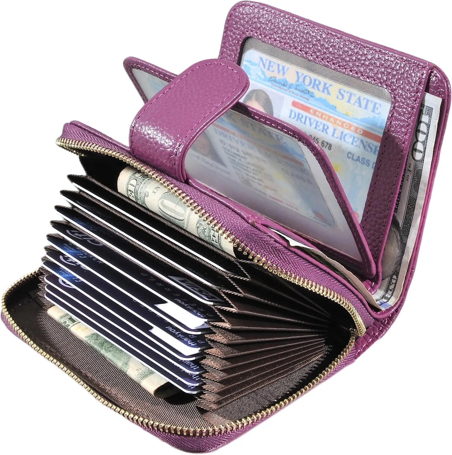 Beurlike Women's RFID Credit Card Wallet Organizer Case Leather Ladies Small Security Card Holder
