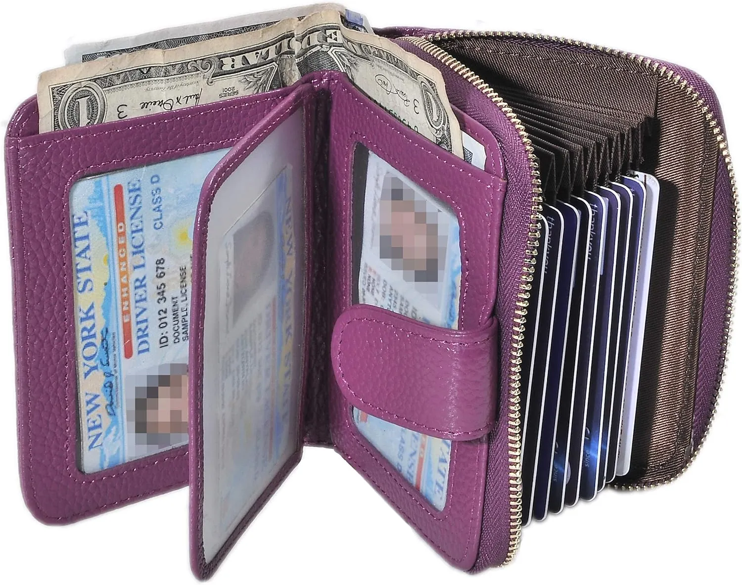 Beurlike Women's RFID Credit Card Wallet Organizer Case Leather Ladies Small Security Card Holder