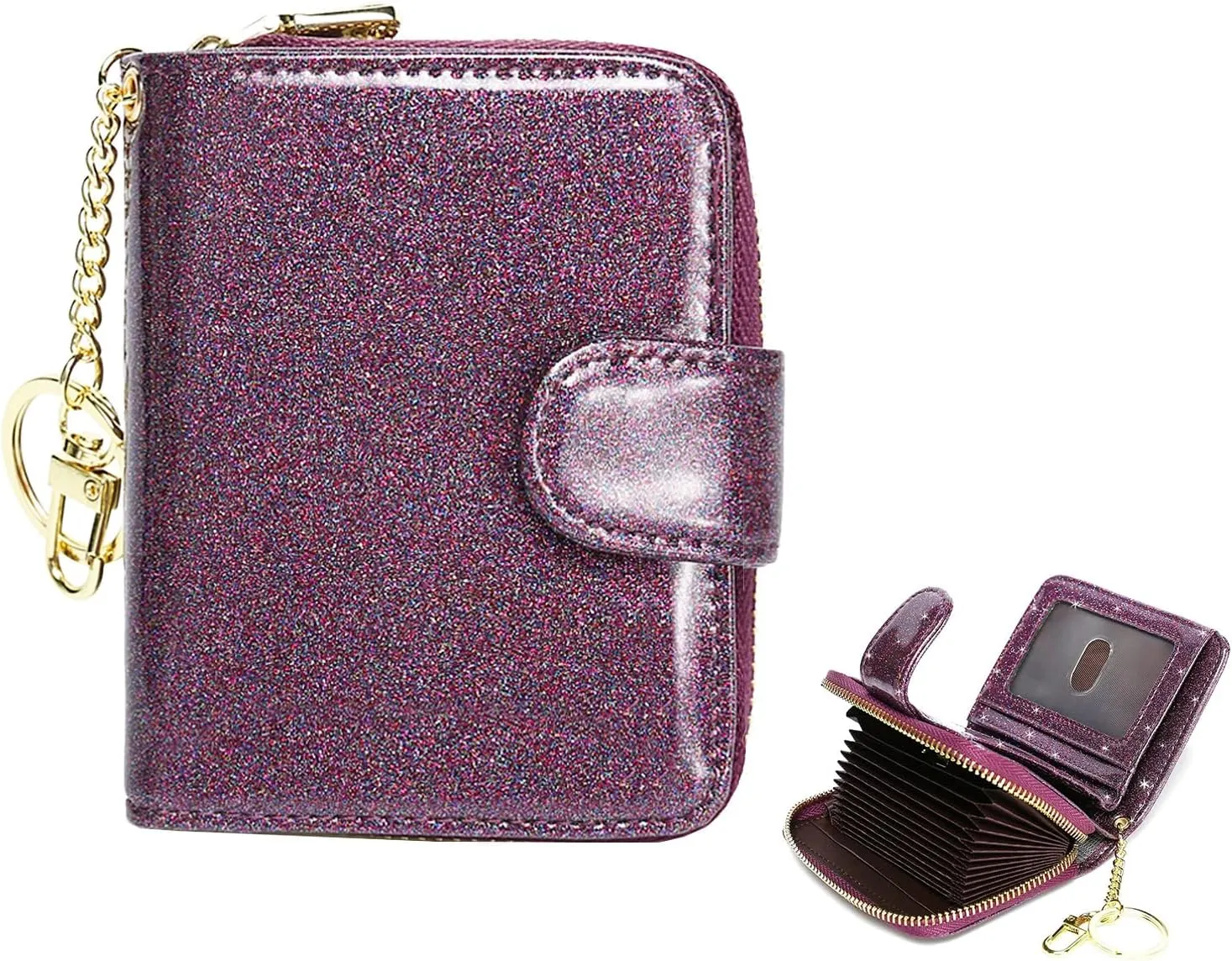 Beurlike Women's RFID Credit Card Wallet Organizer Case Leather Ladies Small Security Card Holder