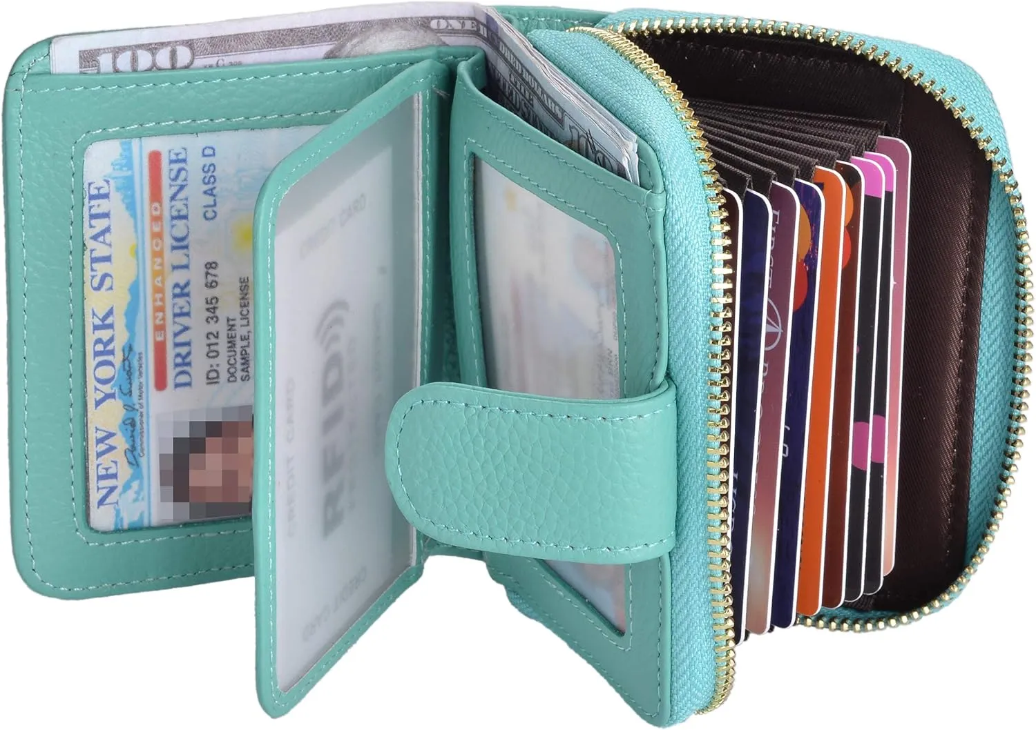 Beurlike Women's RFID Credit Card Wallet Organizer Case Leather Ladies Small Security Card Holder
