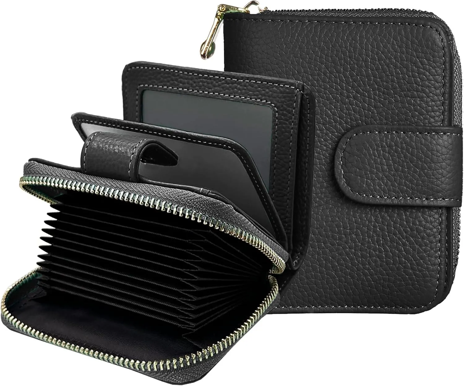 Beurlike Women's RFID Credit Card Wallet Organizer Case Leather Ladies Small Security Card Holder
