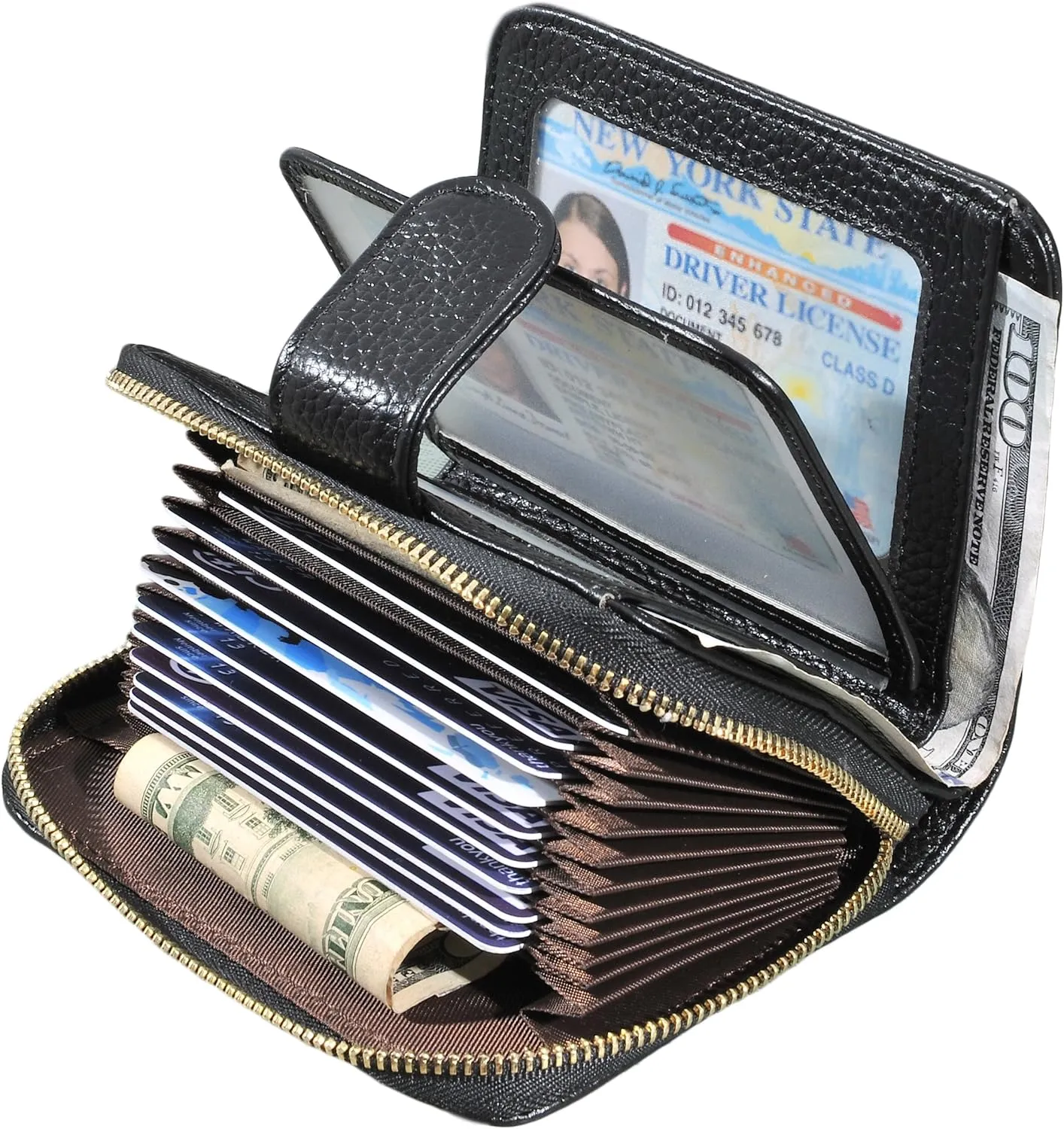 Beurlike Women's RFID Credit Card Wallet Organizer Case Leather Ladies Small Security Card Holder