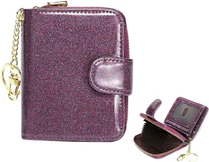 Beurlike Women's RFID Credit Card Wallet Organizer Case Leather Ladies Small Security Card Holder