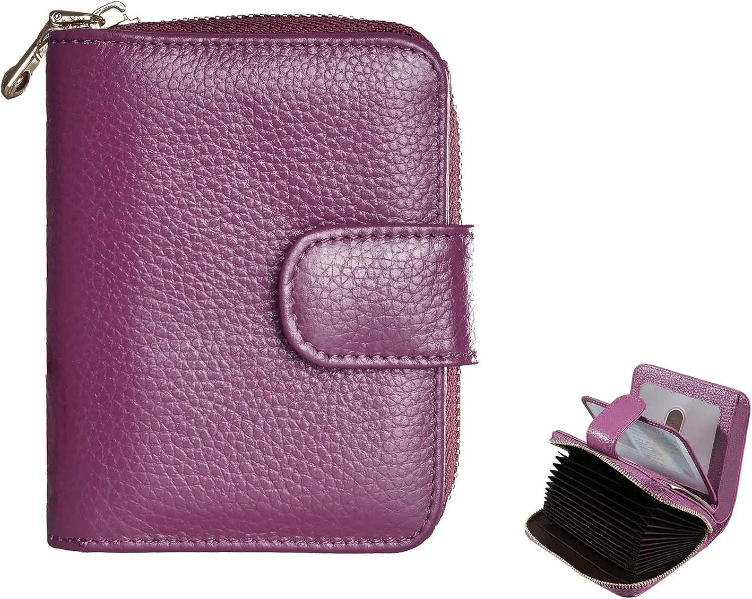 Beurlike Women's RFID Credit Card Wallet Organizer Case Leather Ladies Small Security Card Holder