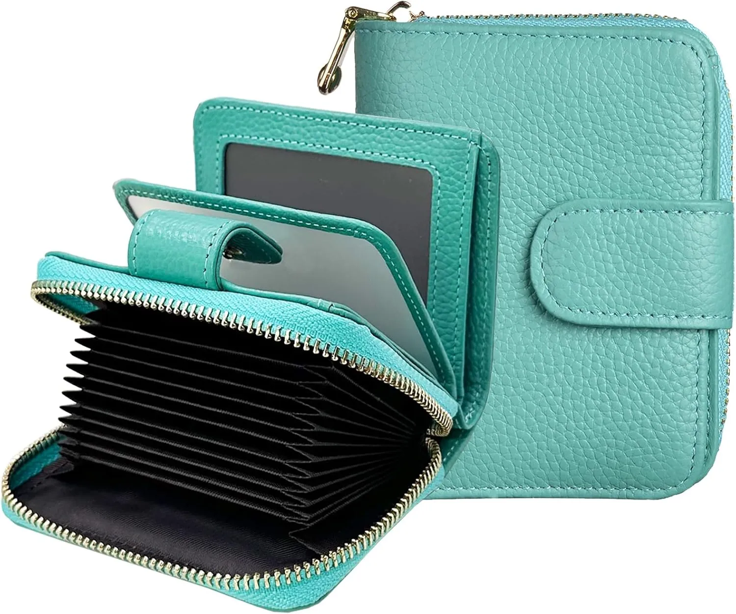Beurlike Women's RFID Credit Card Wallet Organizer Case Leather Ladies Small Security Card Holder