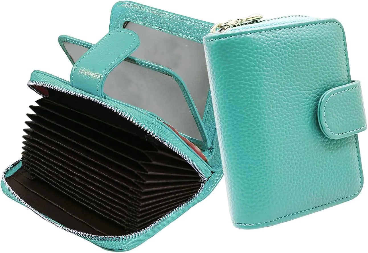 Beurlike Women's RFID Credit Card Wallet Organizer Case Leather Ladies Small Security Card Holder