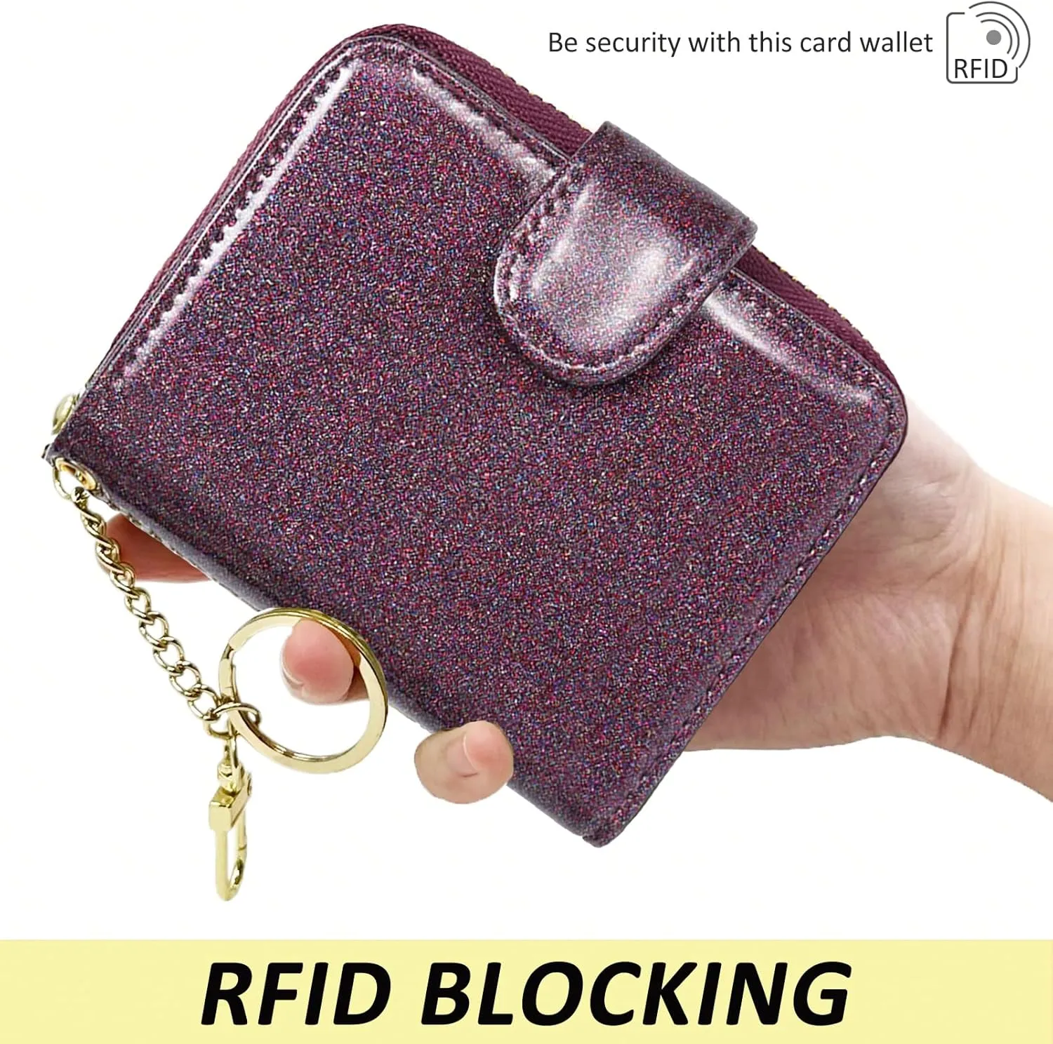 Beurlike Women's RFID Credit Card Wallet Organizer Case Leather Ladies Small Security Card Holder