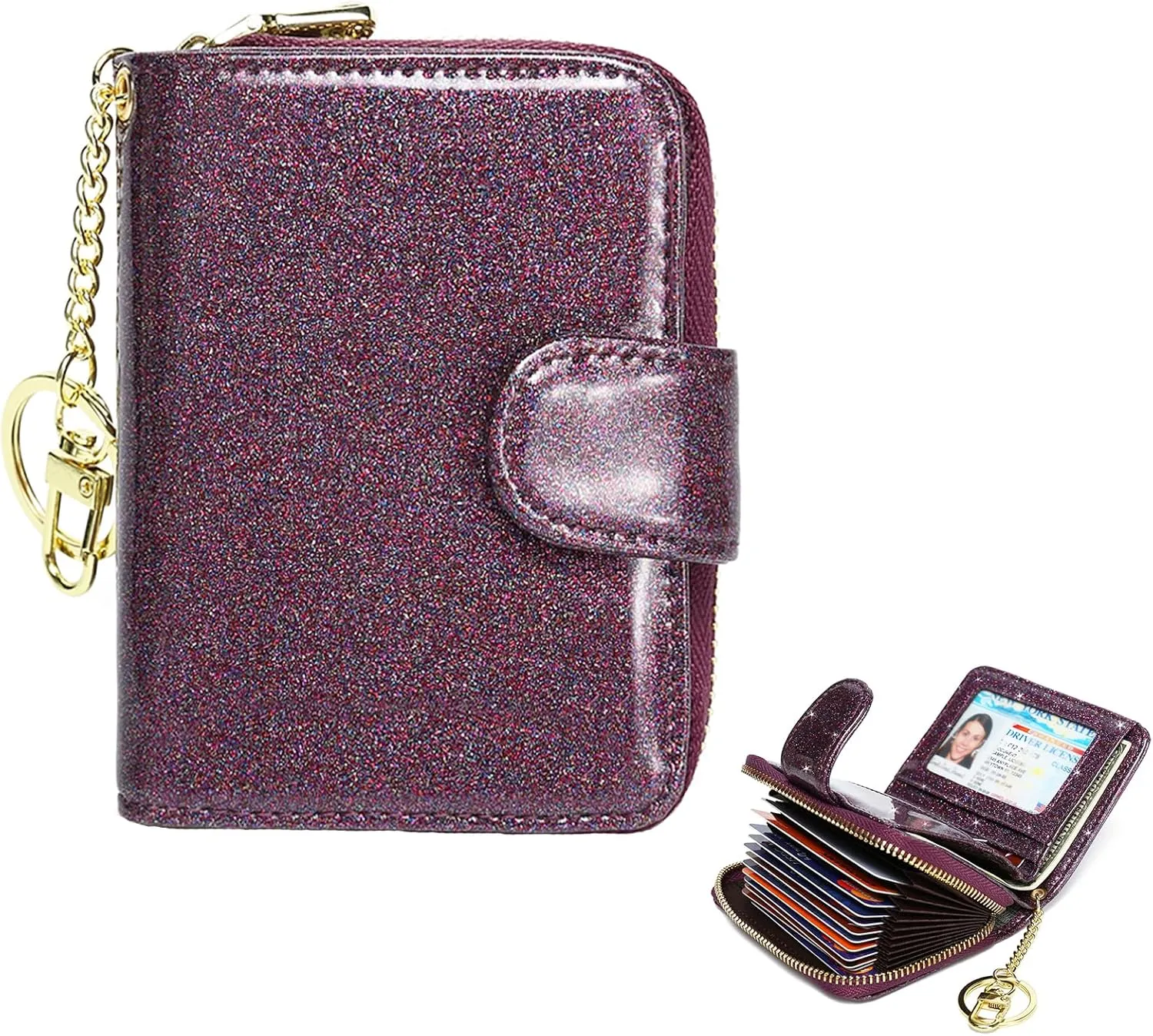 Beurlike Women's RFID Credit Card Wallet Organizer Case Leather Ladies Small Security Card Holder