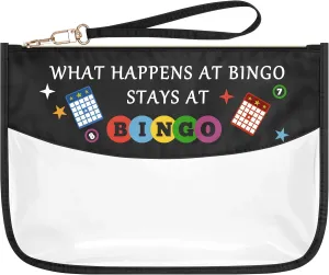 Bingo Game Lover Gift Lucky Bingo Zipper Makeup Bag Casino Lovers Gift for Women Funny Bingo Player Birthday Gift Gambling Bingo Gifts for Her Bingo Money Cosmetic Bag Clear Travel Toiletry Pouch