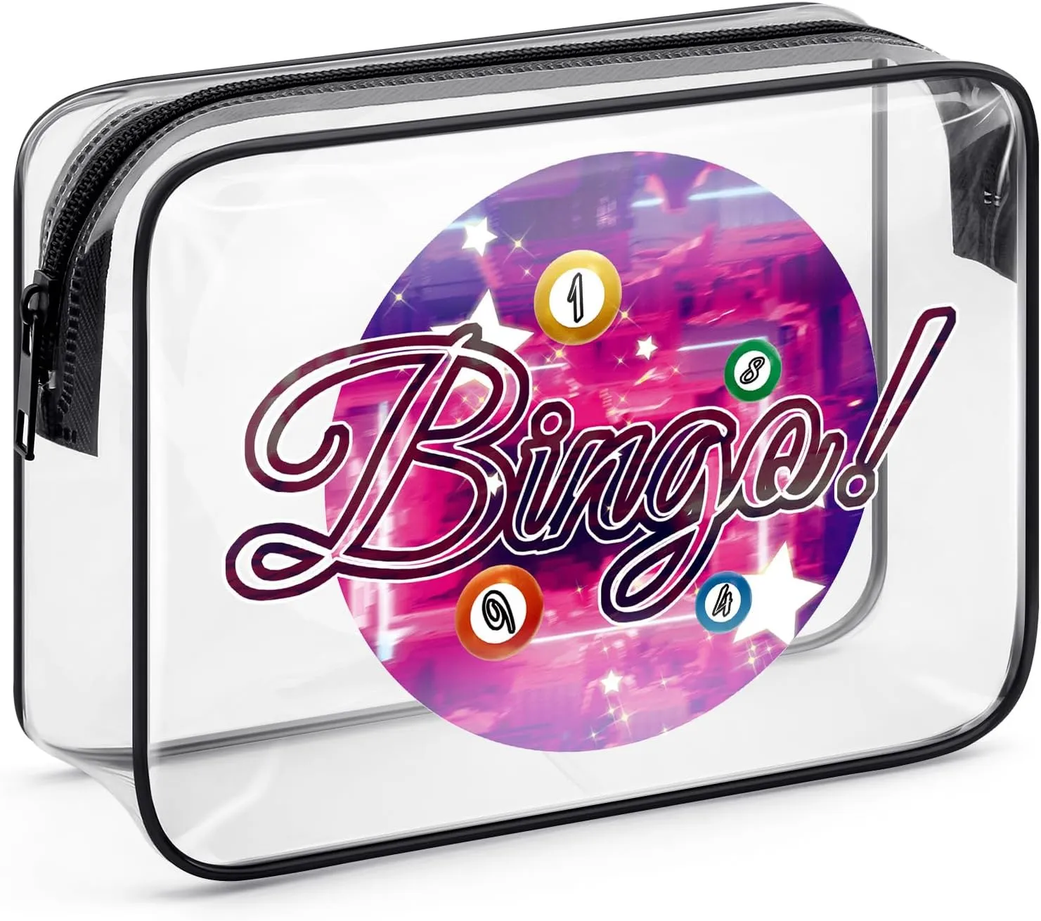 Bingo Lover Gift Makeup Bag for Women Bingo Gambler Gifts Bingo Money Clear Cosmetic Bag Casino Gambling Bingo Gifts Christmas Birthday Gift for Friends Bingo Player Bingo Lover Lucky Bingo Gifts