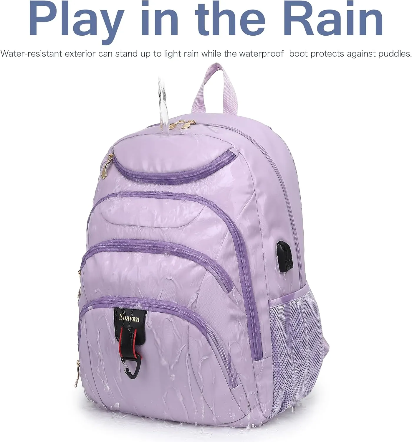 Boavan Laptop Backpack for women, 15.6inch Laptop Bag with USB Port, Waterproof Travel Work Backpack Purse, Anti-Theft Teacher Nurse Doctor Casual Bookbags Office Business backpackPurple