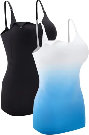 BRLIDO Womens Nursing Tank Tops Built in Bra for Breastfeeding Maternity Camisole Brasieres