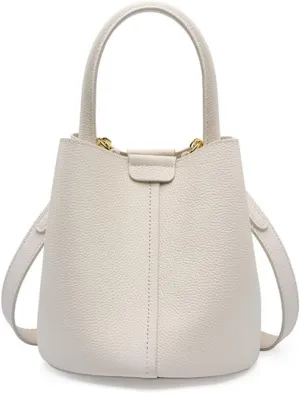 Bucket Bags for Women, Full Grain Cow Leather Crossbody Handbags Top-handle Clutch Purses Sling Satchel for Daily Use