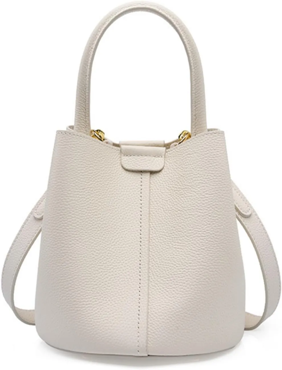 Bucket Bags for Women, Full Grain Cow Leather Crossbody Handbags Top-handle Clutch Purses Sling Satchel for Daily Use