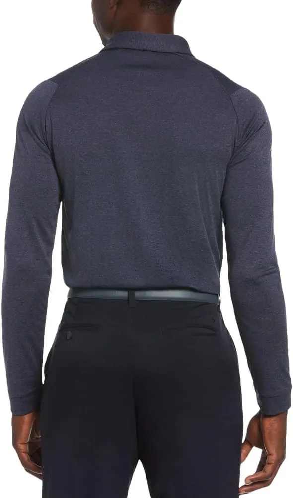 Callaway Men's Essential Long Sleeve Golf Polo Shirt with Swing Tech, Opti-Dri Technology & Sun Protection
