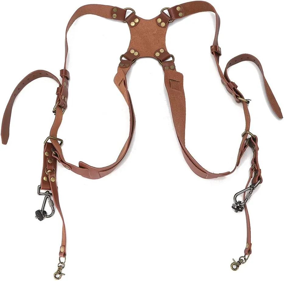 Camera Straps, Leather Double Shoulder Straps, Photographer Gear Aries for Dslr Cameras