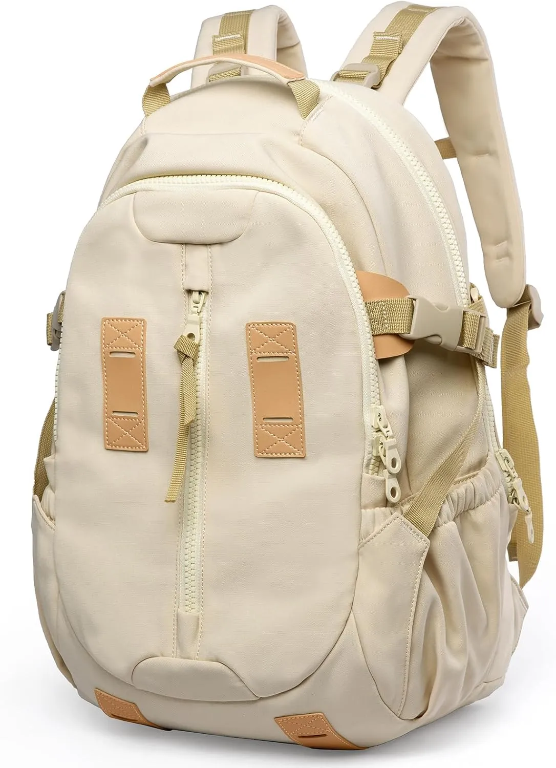 Casual Backpack for Men Women with 15.6 Inch Laptop Compartment, Waterproof Daypack Backpack for College Travel Work Daily Use, khaki, 20L