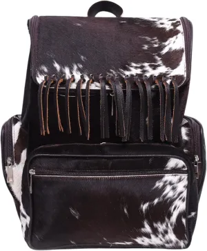 CHAYELL Cowhide Genuine Leather Backpack with Laptop Compartment  Travel Bag, Western Diaper Bag for Women (Brown jhalar, Brown)