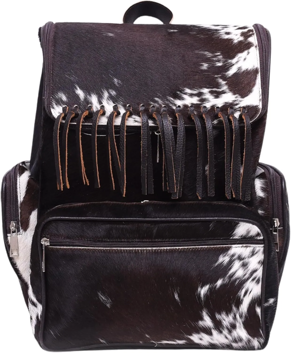 CHAYELL Cowhide Genuine Leather Backpack with Laptop Compartment  Travel Bag, Western Diaper Bag for Women (Brown jhalar, Brown)