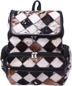 CHAYELL Cowhide Ideal Leather Bag with Laptop Compartment  Travel Bag, Western Diaper Bag for Women (Black chess, Black)