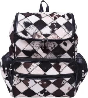 CHAYELL Cowhide Ideal Leather Bag with Laptop Compartment  Travel Bag, Western Diaper Bag for Women (Multipatch, Black)