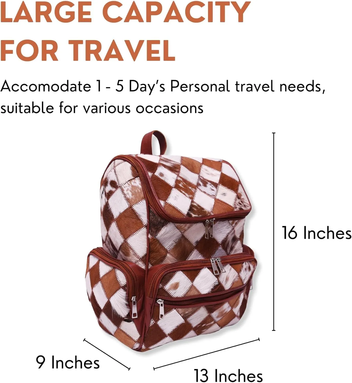 CHAYELL Cowhide Ideal Leather Bag with Laptop Compartment  Travel Bag, Western Diaper Bag for Women