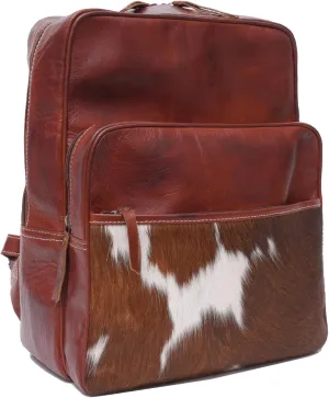CHAYELL Premium Full Grain Vintage Leather Backpack for Women & Men - 17 Inch Leather Laptop Backpack, Travel Backpack, Business Backpack, Rucksack Bag (Brown)
