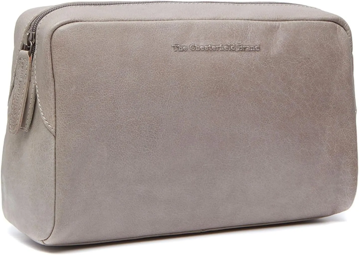 Chesterfield Brand Toiletry Bag MARINA | Made Of Leather | Large Cosmetics Case For Men And Women For Travel (Light grey)