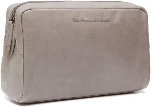 Chesterfield Brand Toiletry Bag MARINA | Made Of Leather | Large Cosmetics Case For Men And Women For Travel (Light grey)