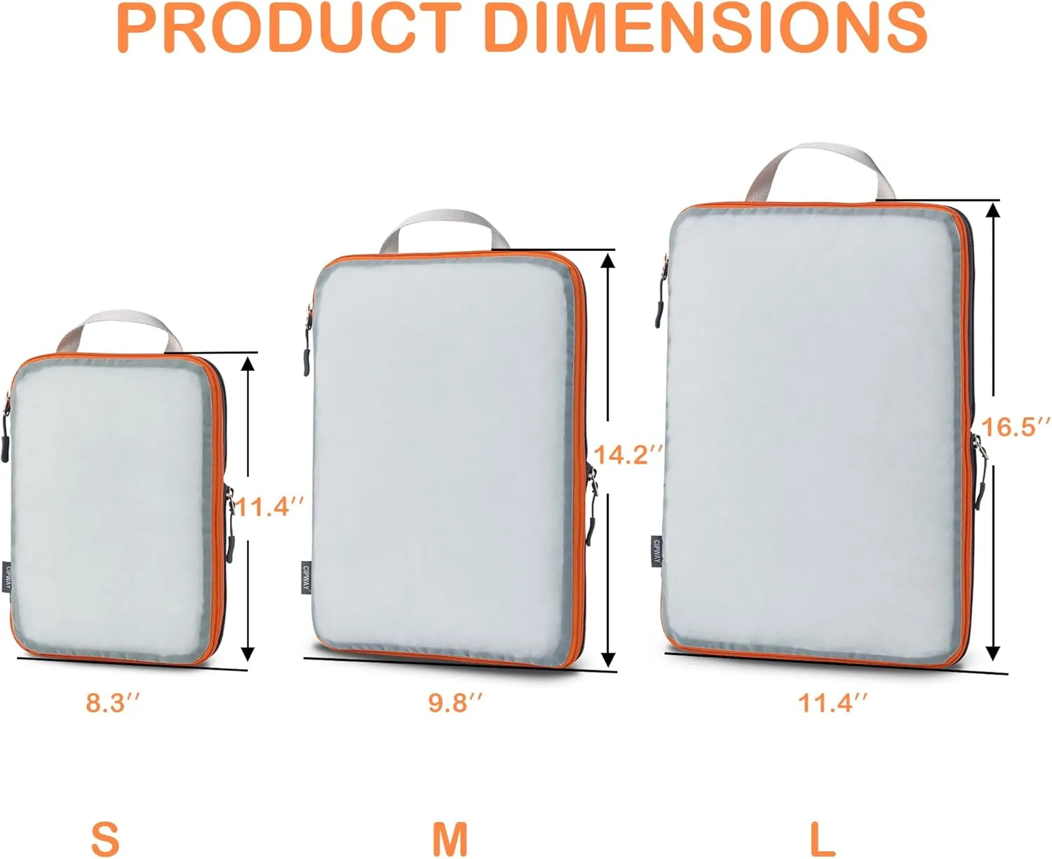 Cipway Mesh Compression Packing Cubes, Ultralight See Through Luggage Organizer Bags, Travel Essentials for Carry on Suitcase 3Pcs,Grey