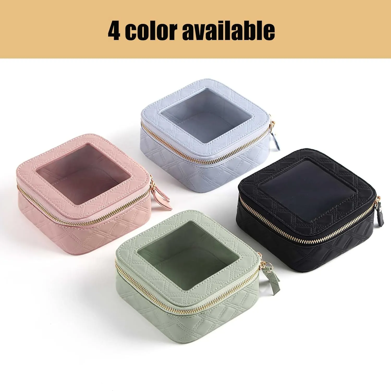 Clear Cosmetic Bag Travel Toiletry Bag Organizer for Women, Waterproof Small Makeup Bag, Skincare Makeup Case Pouch with Zippers for Daily Use