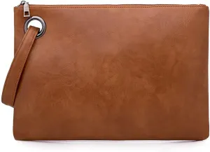 Clutch Purse for Women Vegan Leather Wristlet Wallet Roomy Envelope Clutch Designer Purses and Handbags for Daily Use
