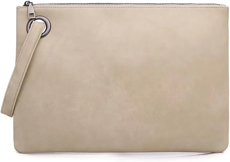 Clutch Purse for Women Vegan Leather Wristlet Wallet Roomy Envelope Clutch Designer Purses and Handbags for Daily Use