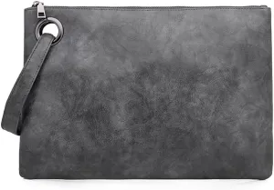 Clutch Purse for Women Vegan Leather Wristlet Wallet Roomy Envelope Clutch Designer Purses and Handbags for Daily Use