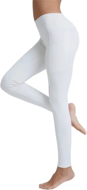 COOLOMG Women Leggings Breast Cancer Awareness Yoga Pants Pink Ribbon Tights with Side Pockets