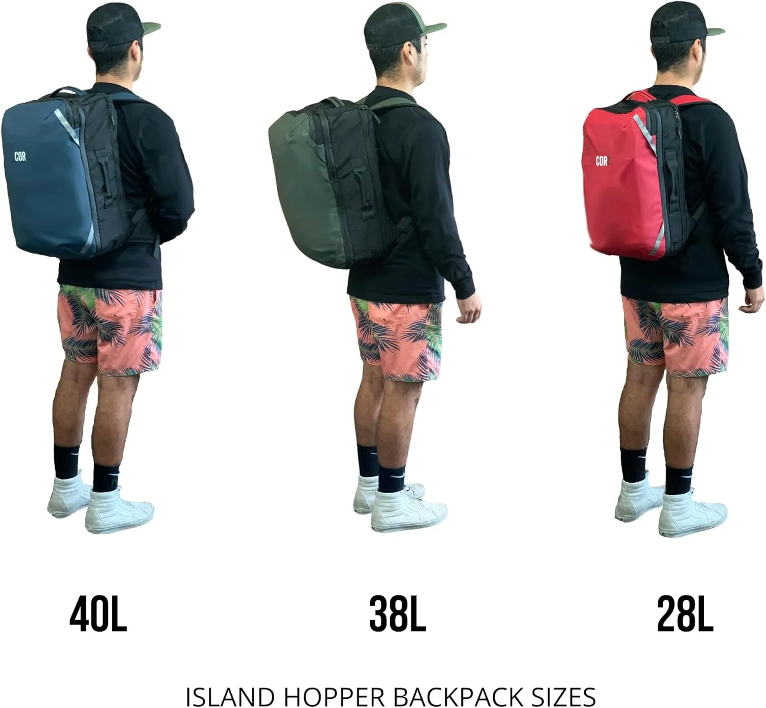 COR Surf Carry On Travel Backpack | NOW with Premium YKK Zippers | Flight Approved Carry On Laptop Backpack with Secret Passport Pockets | The Island Hopper (28L, Army Green)