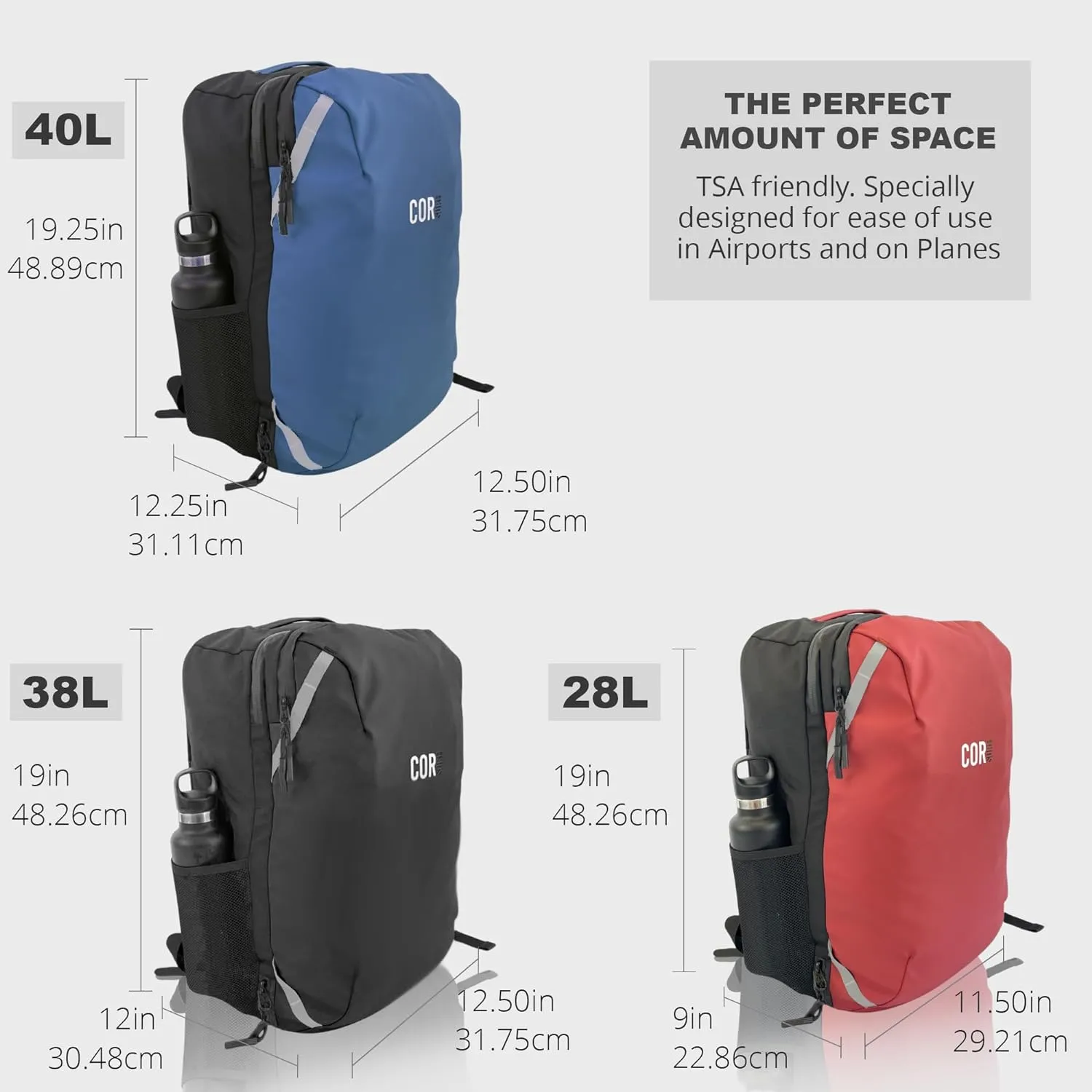 COR Surf Travel Backpack | Flight Approved Carry On Laptop Backpack with Secret Passport Pockets | The Island Hopper (28L, Lava Red)